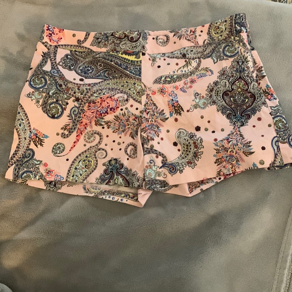 Express Womens Pink Multicolor Paisley Shorts